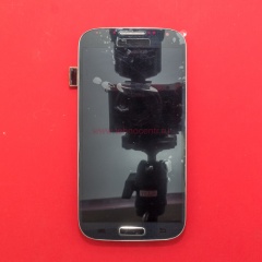 Дисплей в сборе с тачскрином для Samsung GT-i9505 черный с рамкой