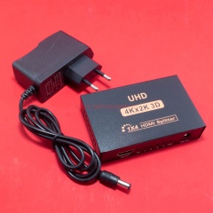 Сплиттер HDMI 1х4 (4Кх2К 3D) CY10 фото 1