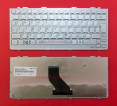 Клавиатура для ноутбука Toshiba Mini NB200 серебристая с рамкой версия 2
