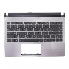 Клавиатура для ноутбука Asus U32VM черная с серебристым топкейсом