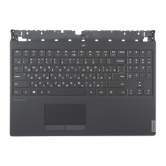 Клавиатура для ноутбука Lenovo Legion Y540-15IRH черная с черным топкейсом, с тачпадом