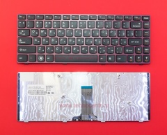 Клавиатура для ноутбука Lenovo IdeaPad V370 черная с красной рамкой
