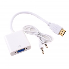 Переходник HDMI - VGA + Audio белый (кабель) фото 1