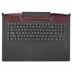 Клавиатура для ноутбука Lenovo Y910-17ISK чёрная с черным топкейсом