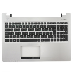 Клавиатура для ноутбука Asus K56C, S550 черная c серебристым топкейсом
