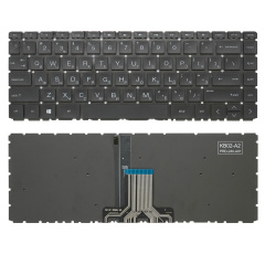 Клавиатура для ноутбука HP Pavilion X360 14-CD черная без рамки, с подсветкой