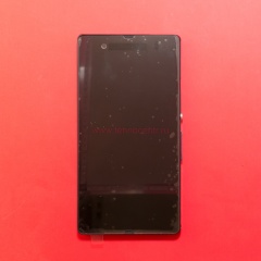 Дисплей в сборе с тачскрином для Sony Xperia Z черный с рамкой
