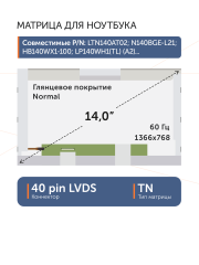 Матрица B140XW01 V.8