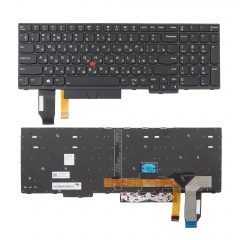 Клавиатура для ноутбука Lenovo E580 черная со стиком, с подсветкой