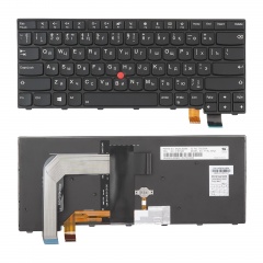 Клавиатура для ноутбука Lenovo ThinkPad T470P черная с рамкой, с подсветкой, со стиком