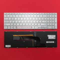 Клавиатура для ноутбука Dell 15-7000 серебристая с подсветкой