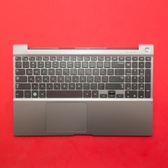 Клавиатура для ноутбука Samsung NP700Z5A, NP700Z5B черная с серым топкейсом