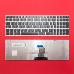 Клавиатура для ноутбука Lenovo B590, G580, V580 черная с белой рамкой