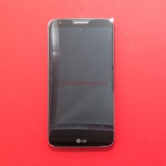 Дисплей в сборе с тачскрином для LG D802 черный с рамкой