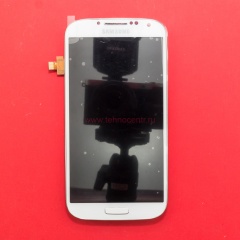 Дисплей в сборе с тачскрином для Samsung GT-i9505 белый с рамкой
