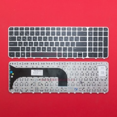 Клавиатура для ноутбука HP m6-1000 черная с серебристой рамкой