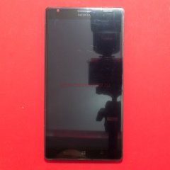Дисплей в сборе с тачскрином для Nokia Lumia 1520 черный с рамкой