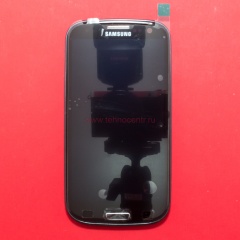 Дисплей в сборе с тачскрином для Samsung GT-i9300 черный с рамкой