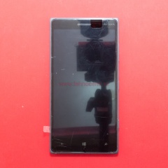 Дисплей в сборе с тачскрином для Nokia Lumia 830 RM-984 черный с серой рамкой