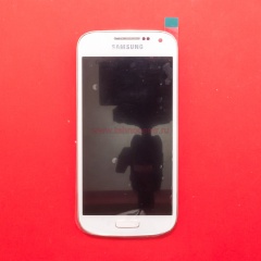 Дисплей в сборе с тачскрином для Samsung GT-i9190 белый с рамкой
