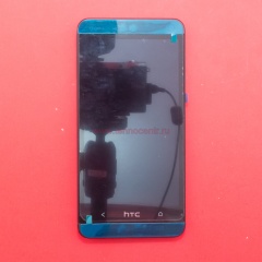Дисплей в сборе с тачскрином для HTC One M7 черный с рамкой