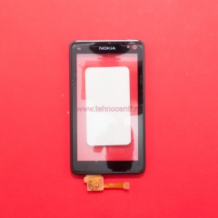 Тачскрин для Nokia N8 черный с черной рамкой