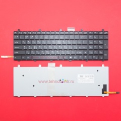 Клавиатура для ноутбука DNS P150EM, P170EM, P370EM черная с подсветкой