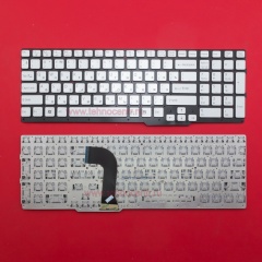 Клавиатура для ноутбука Sony Vaio SVS15 серебристая с подсветкой