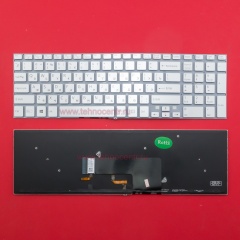 Клавиатура для ноутбука Sony SVF15 серебристая с подсветкой