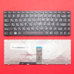 Клавиатура для ноутбука Lenovo IdeaPad V370 черная с черной рамкой