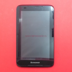 Дисплей в сборе с тачскрином для Lenovo A1000 с коричневой рамкой