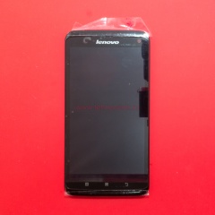 Дисплей в сборе с тачскрином для Lenovo S930 черный с рамкой