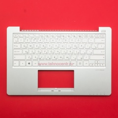 Клавиатура для ноутбука Asus X201E белая с серебристым топкейсом