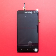 Дисплей в сборе с тачскрином для Lenovo S856 черный с рамкой