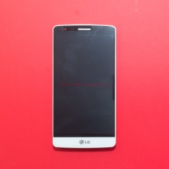 Дисплей в сборе с тачскрином для LG G3 Mini D722 белый с рамкой