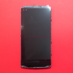 Дисплей в сборе с тачскрином для LG V10 H961S черный с рамкой