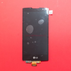 Дисплей в сборе с тачскрином для LG Spirit H422 черный без рамки