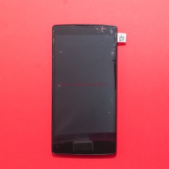 Дисплей в сборе с тачскрином для LG Spirit H422 черный с рамкой