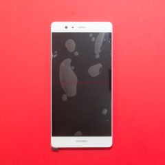 Дисплей в сборе с тачскрином для Huawei P9 Plus белый с рамкой