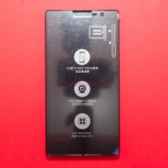 Дисплей в сборе с тачскрином для Lenovo P90 черный с рамкой