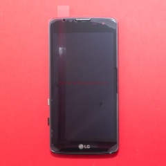 Дисплей в сборе с тачскрином для LG K7 X210DS черный с рамкой