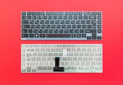 Клавиатура для ноутбука Toshiba M800, U800, U900 черная с серой рамкой