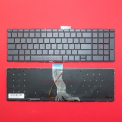 Клавиатура для ноутбука HP 15-ab черная с красной подсветкой