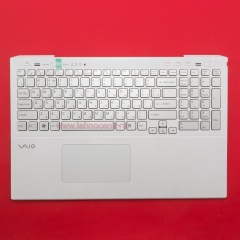 Клавиатура для ноутбука Sony SVS15 серебристая с серебристым топкейсом