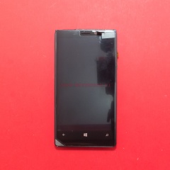 Дисплей в сборе с тачскрином для Nokia Lumia 920 черный с рамкой
