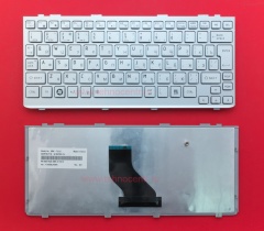 Клавиатура для ноутбука Toshiba Mini NB200 серебристая с рамкой версия 1