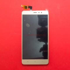 Дисплей в сборе с тачскрином для Xiaomi Redmi Note 3 золотой с рамкой