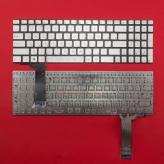 Клавиатура для ноутбука Asus N550 серебристая