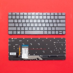 Клавиатура для ноутбука HP Spectre X360 13-4000 темно-серая с подсветкой