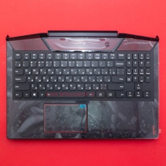 Клавиатура для ноутбука Lenovo Y720-15IKB черная c черным топкейсом